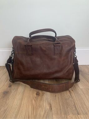 Moore & Giles for NetJets Booker Cabin Brown Leather Duffle Bag Carry On